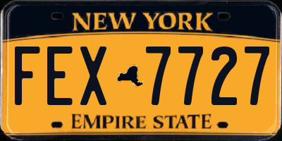 NY license plate FEX7727