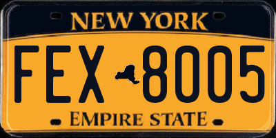 NY license plate FEX8005