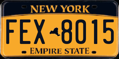 NY license plate FEX8015