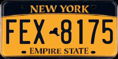 NY license plate FEX8175