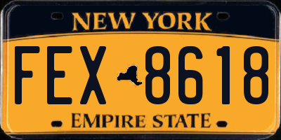 NY license plate FEX8618