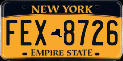 NY license plate FEX8726