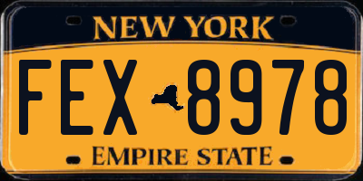 NY license plate FEX8978