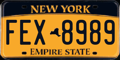 NY license plate FEX8989