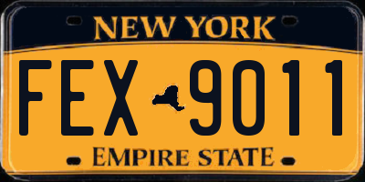 NY license plate FEX9011