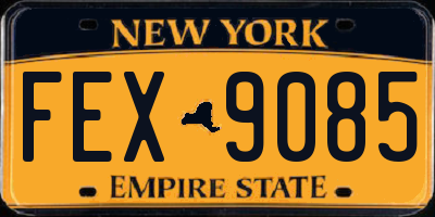 NY license plate FEX9085