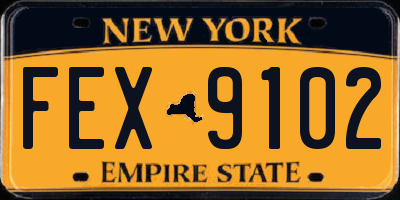 NY license plate FEX9102