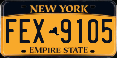 NY license plate FEX9105