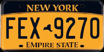 NY license plate FEX9270