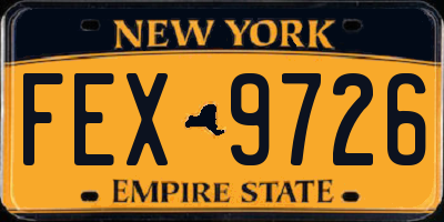 NY license plate FEX9726