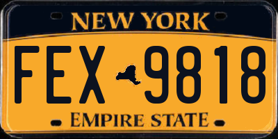 NY license plate FEX9818