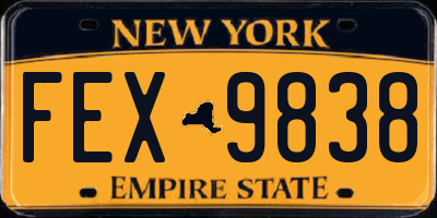 NY license plate FEX9838