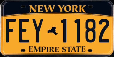 NY license plate FEY1182