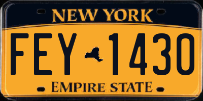 NY license plate FEY1430