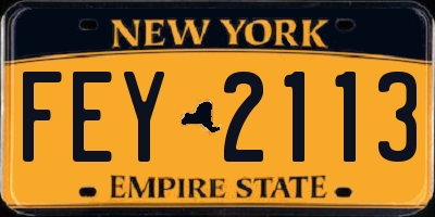 NY license plate FEY2113