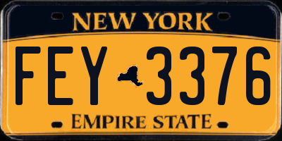 NY license plate FEY3376