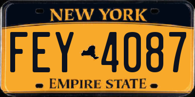 NY license plate FEY4087