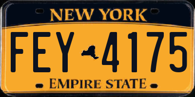 NY license plate FEY4175