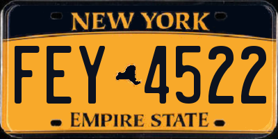 NY license plate FEY4522