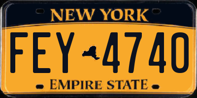 NY license plate FEY4740