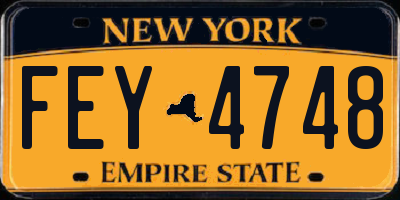 NY license plate FEY4748