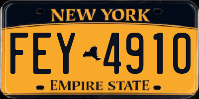 NY license plate FEY4910