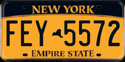 NY license plate FEY5572