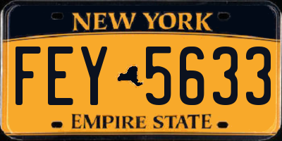 NY license plate FEY5633