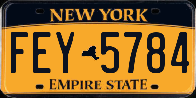 NY license plate FEY5784