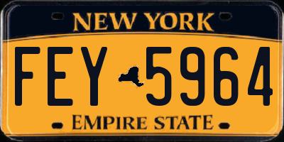 NY license plate FEY5964