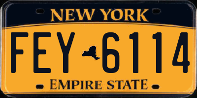 NY license plate FEY6114