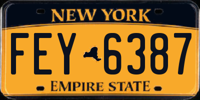 NY license plate FEY6387