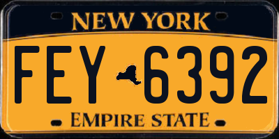NY license plate FEY6392