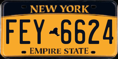 NY license plate FEY6624