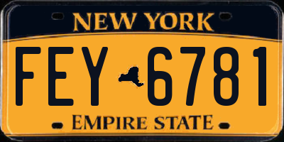 NY license plate FEY6781