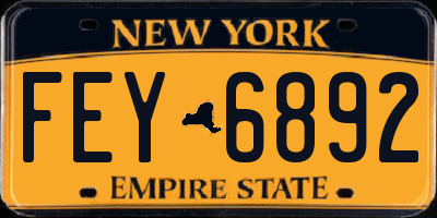 NY license plate FEY6892