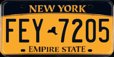 NY license plate FEY7205
