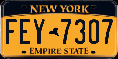 NY license plate FEY7307