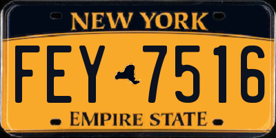 NY license plate FEY7516