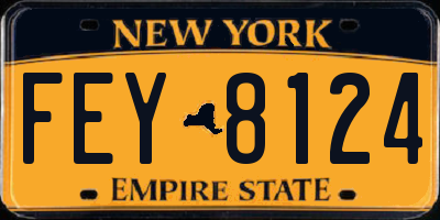 NY license plate FEY8124
