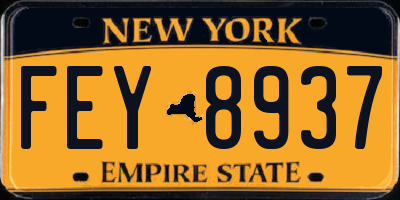 NY license plate FEY8937