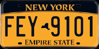 NY license plate FEY9101