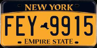 NY license plate FEY9915