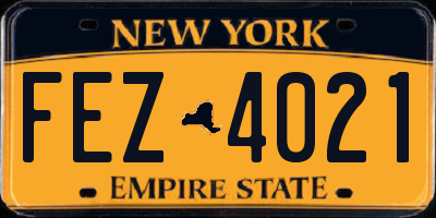 NY license plate FEZ4021