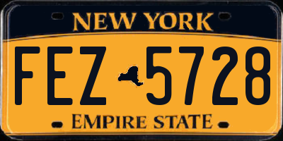 NY license plate FEZ5728