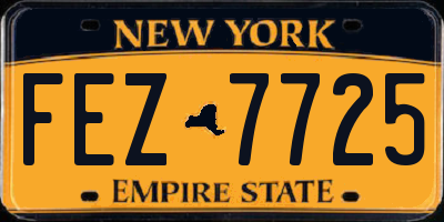 NY license plate FEZ7725