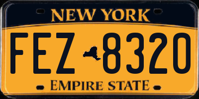 NY license plate FEZ8320