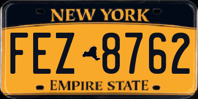 NY license plate FEZ8762