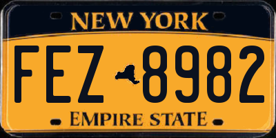 NY license plate FEZ8982