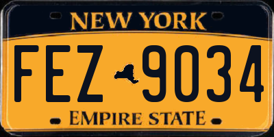 NY license plate FEZ9034